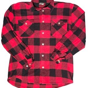 Rothco Red Black Buffalo Plaid Flannel Shirt Men’s XL Heavy Duty Thick Cotton